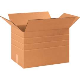 Global Industrial Multi Depth Cardboard Corrugated Boxes, 17-1/4"L x 11-1/4"W x 12"H, Kraft
