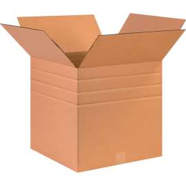 Global Industrial Multi Depth Cardboard Corrugated Boxes, 17"L x 17"W x 17"H, Kraft