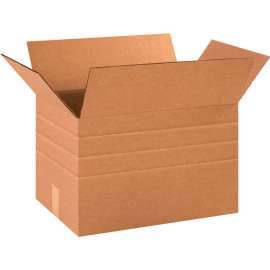 Global Industrial Multi Depth Cardboard Corrugated Boxes, 18"L x 12"W x 12"H, Kraft