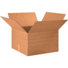 Global Industrial Multi Depth Cardboard Corrugated Boxes, 20"L x 20"W x 12"H, Kraft