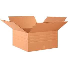 Global Industrial Multi Depth Cardboard Corrugated Boxes, 24"L x 24"W x 12"H, Kraft