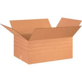 Global Industrial Multi Depth Cardboard Corrugated Boxes, 26"L x 20"W x 12"H, Kraft