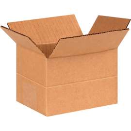 Global Industrial Multi Depth Cardboard Corrugated Boxes, 6"L x 4"W x 4"H, Kraft