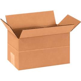 Global Industrial Multi Depth Cardboard Corrugated Boxes, 9"L x 5"W x 5"H, Kraft