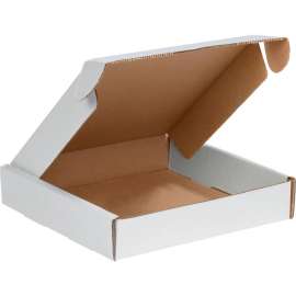 Global Industrial Corrugated Tab Lock Literature Mailers, 10"L x 10"W x 2"H, White