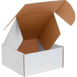 Global Industrial Corrugated Tab Lock Literature Mailers, 10"L x 10"W x 5"H, White