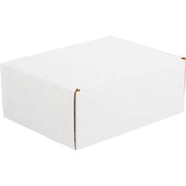 Global Industrial Corrugated Tab Lock Literature Mailers, 11-1/8"L x 8-3/4"W x 4"H, White