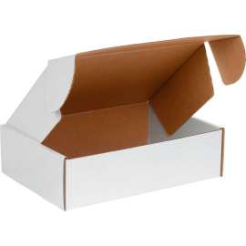 Global Industrial Corrugated Tab Lock Literature Mailers, 14"L x 14"W x 4"H, White