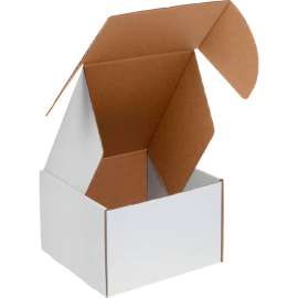 Global Industrial Corrugated Tab Lock Literature Mailers, 4"L x 4"W x 4"H, White