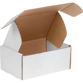 Global Industrial Corrugated Tab Lock Literature Mailers, 9"L x 6-1/4"W x 2"H, White