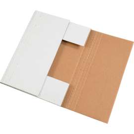 Global Industrial Corrugated Easy-Fold Mailers, 15"L x 11-1/8"W x 2"H, White