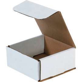Global Industrial Corrugated Mailers, 4-3/8"L x 4-3/8"W x 2"H, White