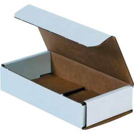 Global Industrial Corrugated Mailers, 6-1/2"L x 3-1/4"W x 1-1/4"H, White