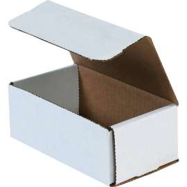 Global Industrial Corrugated Mailers, 6-1/2"L x 3-5/8"W x 2-1/2"H, White