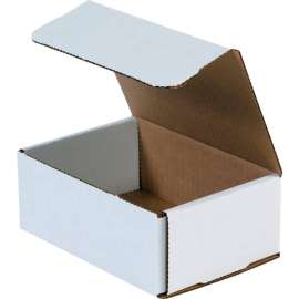 Global Industrial Corrugated Mailers, 6-1/2"L x 4-1/2"W x 2-1/2"H, White