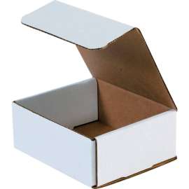 Global Industrial Corrugated Mailers, 6-3/16"L x 5-3/8"W x 2-1/2"H, White