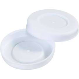 Plastic End Caps, 2-1/2" Dia., White, 100/Pack