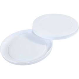 Plastic End Caps, 8" Dia., White, 100/Pack