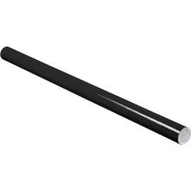 Colored Mailing Tubes With Caps, 2" Dia. x 36"L, 0.06" Thick, Black, 50/Pack