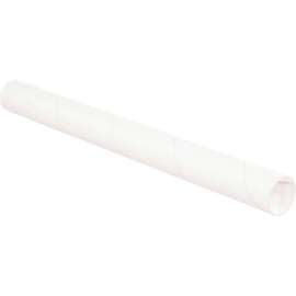 Mailing Tubes With Caps, 2" Dia. x 43"L, 0.08" Thick, White, 50/Pack