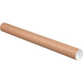 Mailing Tubes With Caps, 2-1/2" Dia. x 36"L, 0.07" Thick, Kraft, 34/Pack