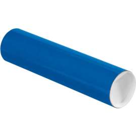 Colored Mailing Tubes With Caps, 3" Dia. x 12"L, 0.07" Thick, Blue, 24/Pack