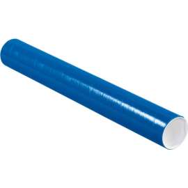 Colored Mailing Tubes With Caps, 3" Dia. x 24"L, 0.07" Thick, Blue, 24/Pack
