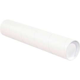 Mailing Tubes With Caps, 4" Dia. x 24"L, 0.08" Thick, White, 15/Pack