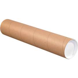 Mailing Tubes With Caps, 4" Dia. x 30"L, 0.08" Thick, Kraft, 15/Pack