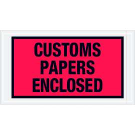 Full Face Envelopes, "Custom Papers Enclosed" Print, 10"L x 5-1/2"W, Red, 1000/Pack