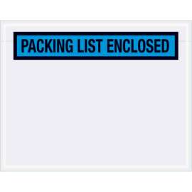Panel Face Envelopes, "Packing List Enclosed" Print, 7"L x 5-1/2"W, Blue, 1000/Pack