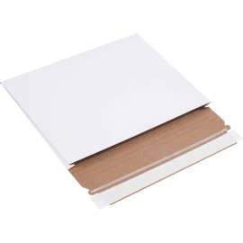 Stayflats Gusseted Mailers, 7-3/4"W x 10"L x 1"D, White, 100/Pack