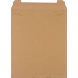 Stayflats Tab Lock Mailers, 17"W x 21", Kraft, 50/Pack