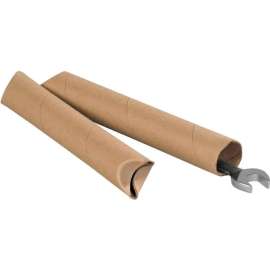 Crimped End Mailing Tubes, 1-1/2" Dia. x 24"L, 0.06" Thick, Kraft, 70/Pack
