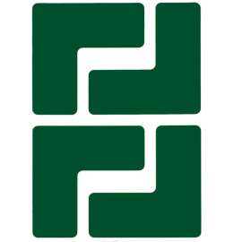 Brady 104431 ToughStripe Floor Corner Marks, 2" W, 20/Pack, Green