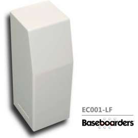 Baseboarders Premium Series Steel Easy Slip-on Baseboard Left Side CLOSED Endcap, White
