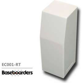 Baseboarders Premium Series Steel Easy Slip-on Baseboard Right Side CLOSED Endcap, White