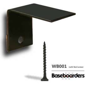 Baseboarders Premium & Basic Series Baseboard Wall Bracket, White Alternative Mounting Method