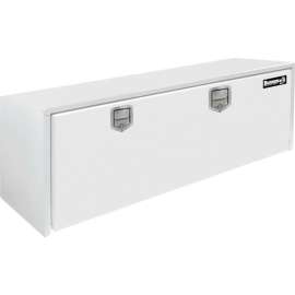 Buyers Steel Underbody Truck Box w/ Stainless Steel Rotary Paddle - White 18x18x48 - 1702210