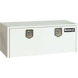 Buyers Steel Underbody Truck Box w/ Stainless Steel T-Handle - White 18x18x48 - 1702410