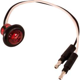 Buyers .75" Round Marker Clearance Lights - 1 LED Red With Male Bullets - 5623413