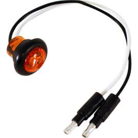 Buyers .75" Round Marker Clearance Lights - 1 LED Amber With Male Bullets - 5623423