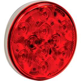 Buyers 4" Red round Stop/Turn/Tail Light With 10 LED With AMP-Style Connection - 5624151