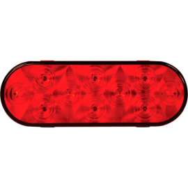Buyers 6" Red Oval Stop/Turn/Tail Light With 10 LED With AMP-Style Connection - 5626551