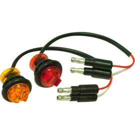 Buyers .75" Round Marker Clearance Lights - 1 LED Amber With Male Bullets - 5627521
