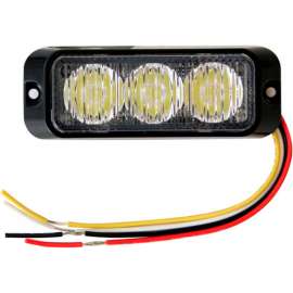 Buyers LED Rectangular Clear Strobe Light 12-24VDC - 3 LEDs - 8891121
