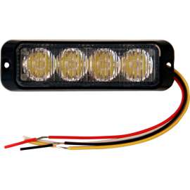 Buyers LED Rectangular Amber Strobe Light 12-24V - 4 LEDs - 8891130