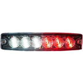 Buyers 5.14" Clear/Red Surface Mount Ultra-Thin LED Strobe Light - 8892207