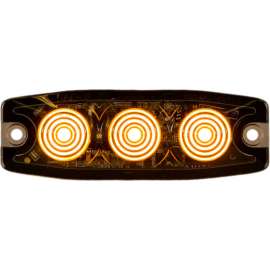 Buyers 3.4" Amber Rectangular Surface Mount Ultra-Thin Strobe Light With 3 LED - 8892230