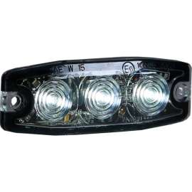 Buyers 3.4" Clear Surface Rectangular Mount Ultra-Thin Strobe Light With 3 LED - 8892231